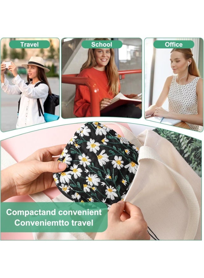 LYNLYN 2PCS Embroidery Storage Pouches, Soft Cotton Zipper Bags for Personal Essentials, Portable Organizer for Women and Teen Girls - Image 4